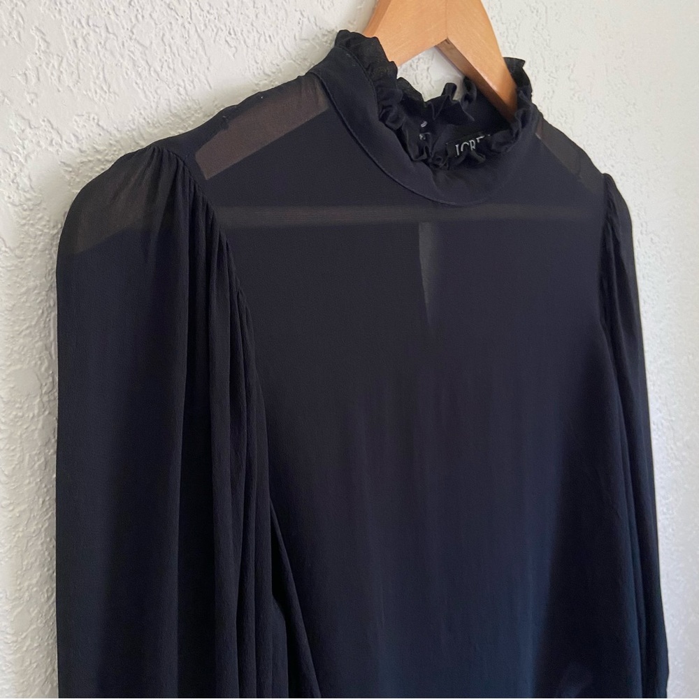 J. Crew Ruffleneck Top In Chiffon - Picture 4 of 10